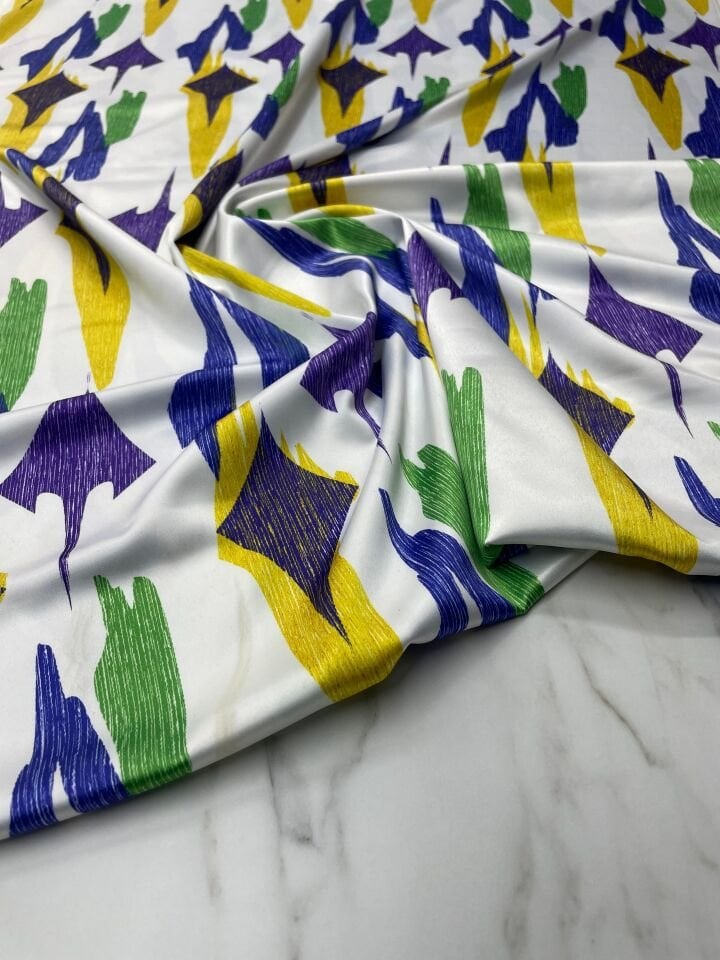 Soyut Desen Elbiselik Gömleklik Tivil Saten Kumaş