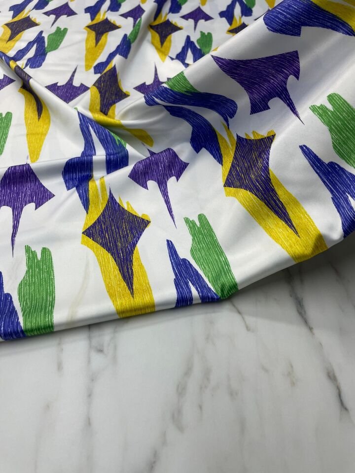 Soyut Desen Elbiselik Gömleklik Tivil Saten Kumaş