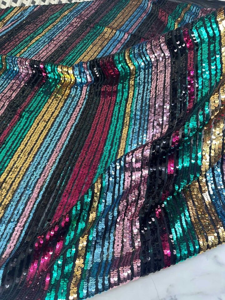 Renga Renk Payet Kumaş