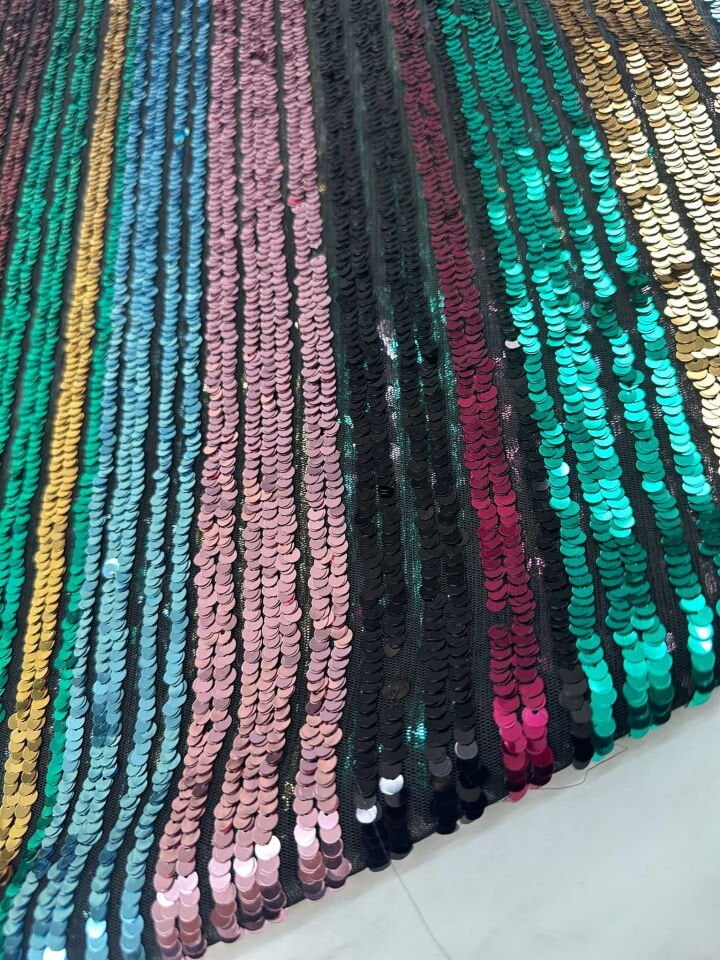 Renga Renk Payet Kumaş