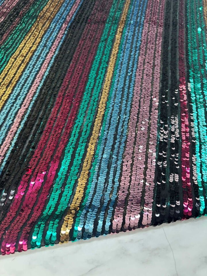 Renga Renk Payet Kumaş