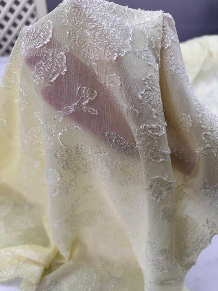 Lazer İşleme Şifon Krep Kumaş Gömlek Elbise Etek