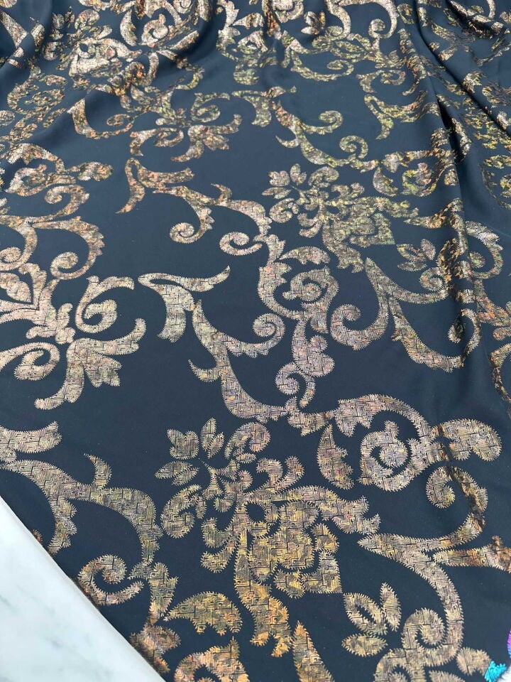 Fantazi Otantik Desen Varak Kablama İnce Krep