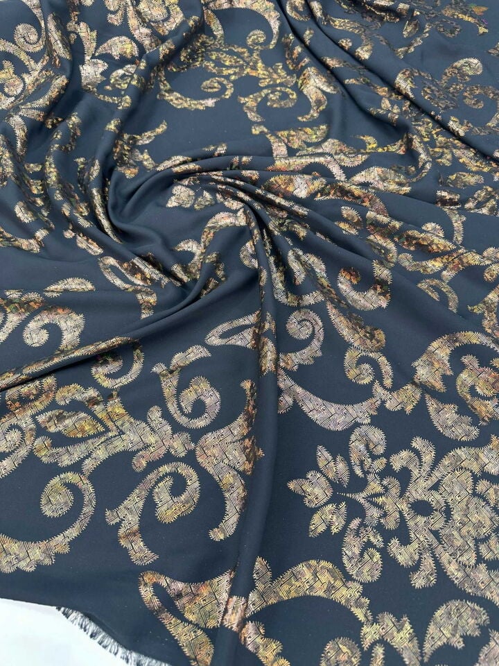 Fantazi Otantik Desen Varak Kablama İnce Krep