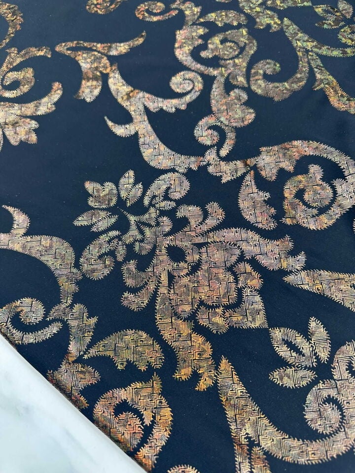 Fantazi Otantik Desen Varak Kablama İnce Krep