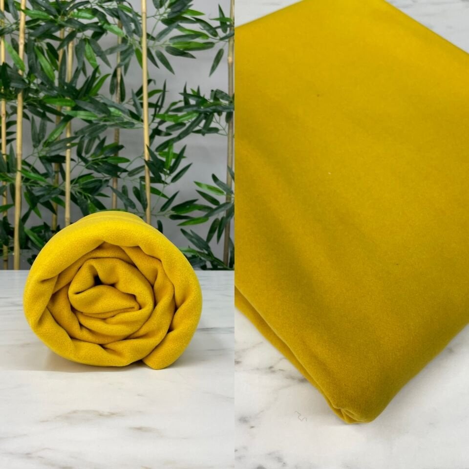 Hardal Sarısı kabanlık Kaşe Kumaş