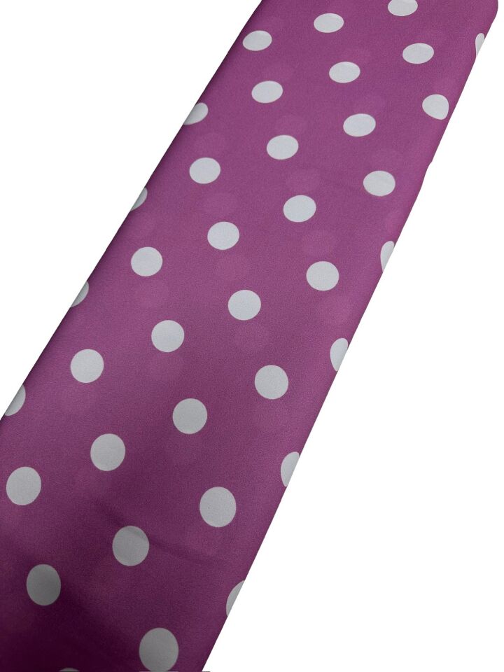 Leylak Puantiye Desen Elbiselik Gömleklik Krep Kumaş