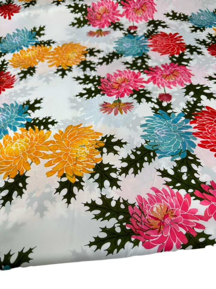 Çiçek Desen Elbiselik Gömleklik Krep Kumaş