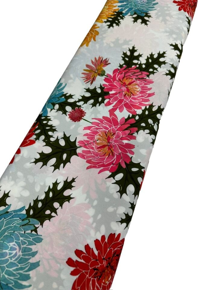 Çiçek Desen Elbiselik Gömleklik Krep Kumaş