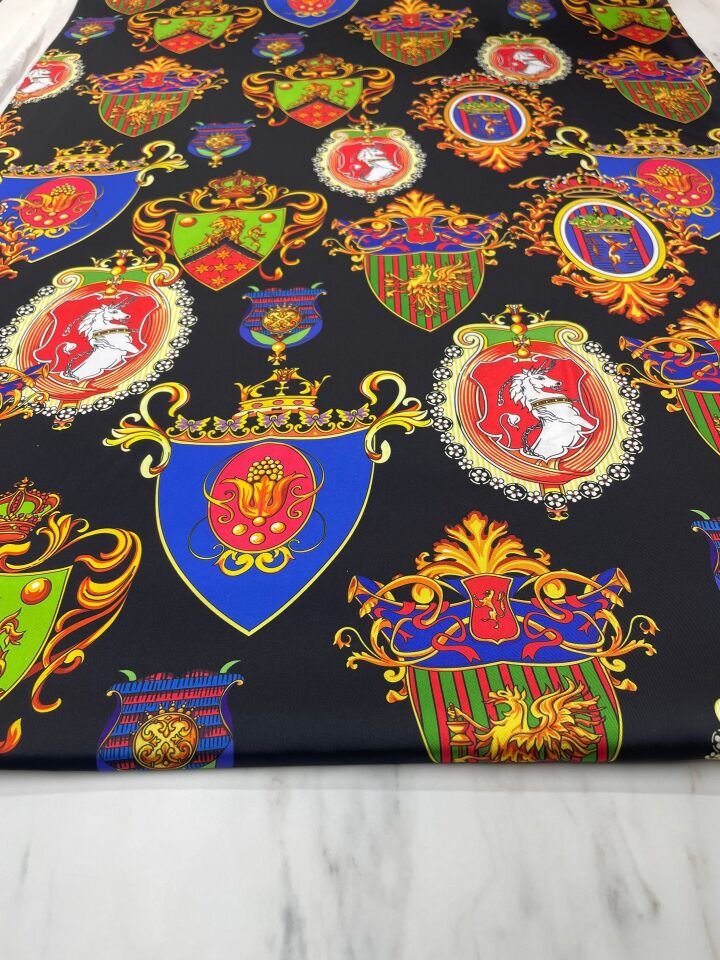 Kraliyet Desen Elbiselik Gömleklik Tivil Saten Kumaş