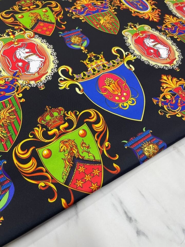 Kraliyet Desen Elbiselik Gömleklik Tivil Saten Kumaş