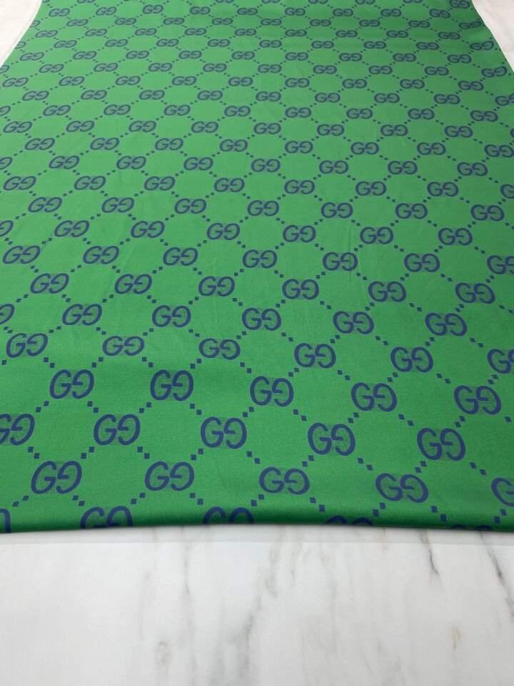 Yeşil GG Desen Elbiselik Gömleklik Tivil Saten Kumaş