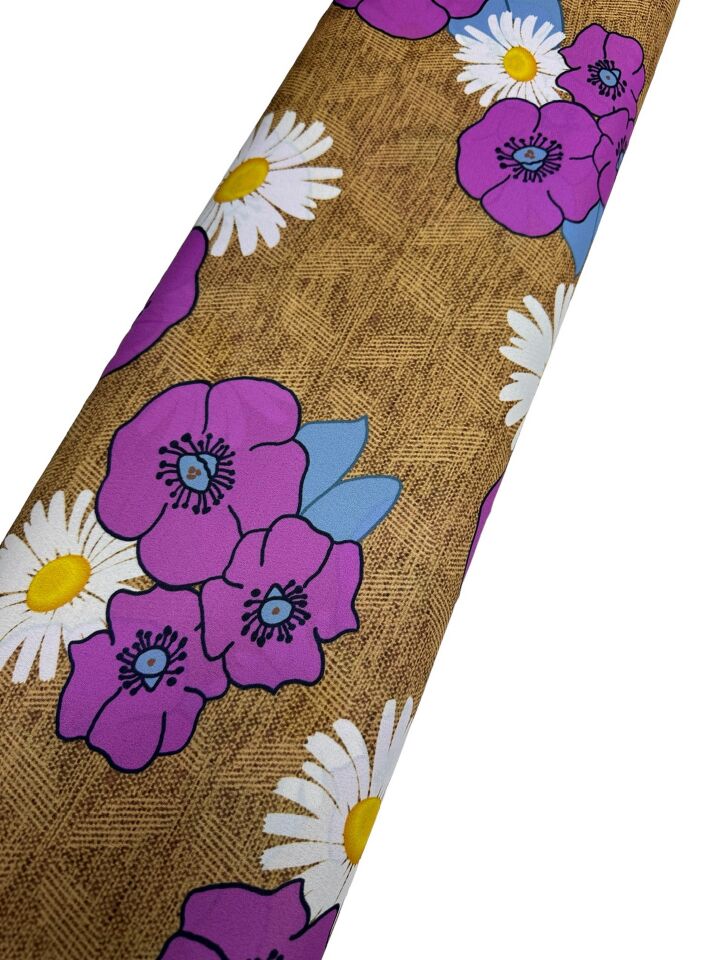 Geranium Desen Elbiselik Gömleklik Krep Kumaş