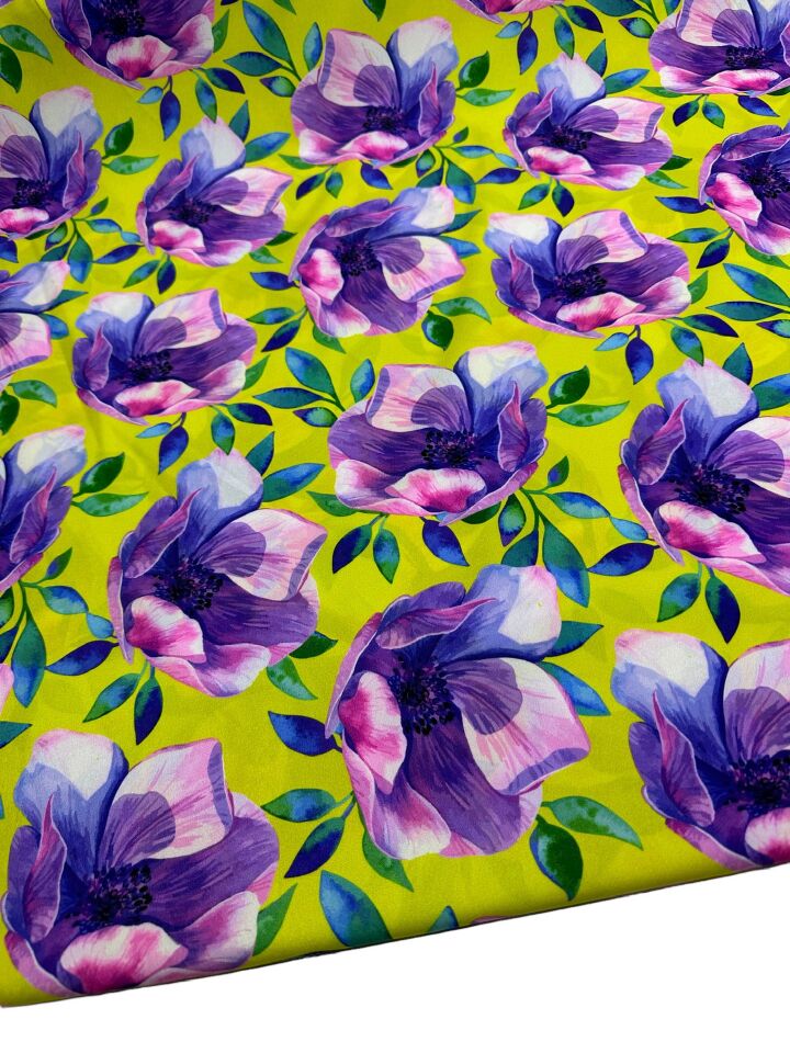 Çuha Çiçeği Desen Elbiselik Gömleklik Krep Kumaş