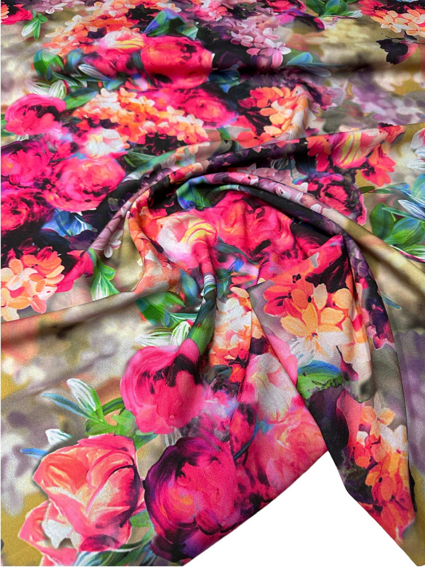 Çiçek Desen Elbiselik Gömleklik Krep Kumaş