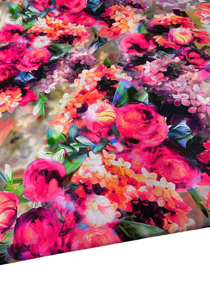 Çiçek Desen Elbiselik Gömleklik Krep Kumaş