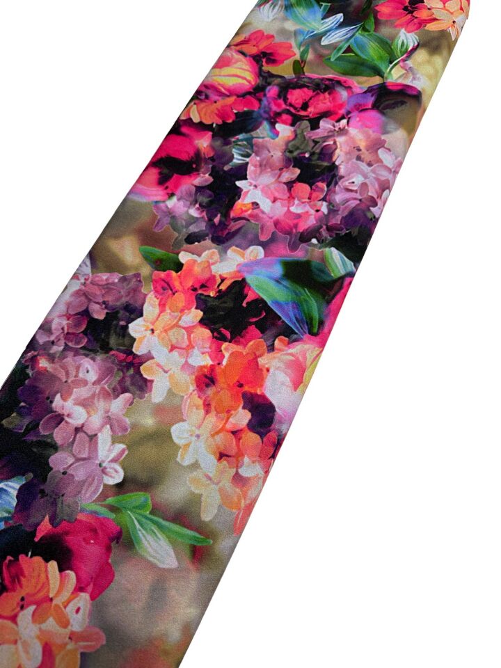 Çiçek Desen Elbiselik Gömleklik Krep Kumaş