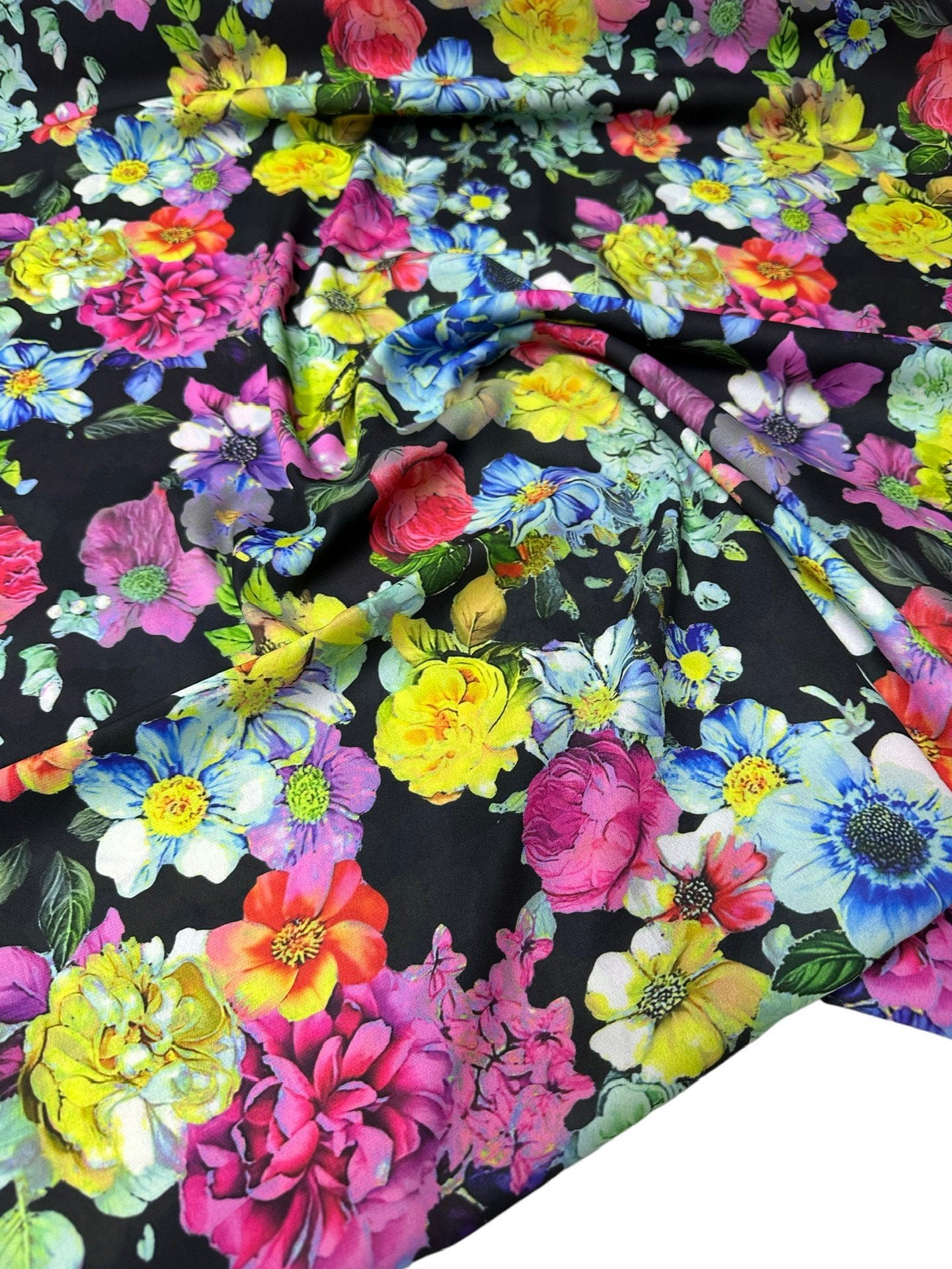 Çiçek Desen Elbiselik Gömleklik Krep Kumaş