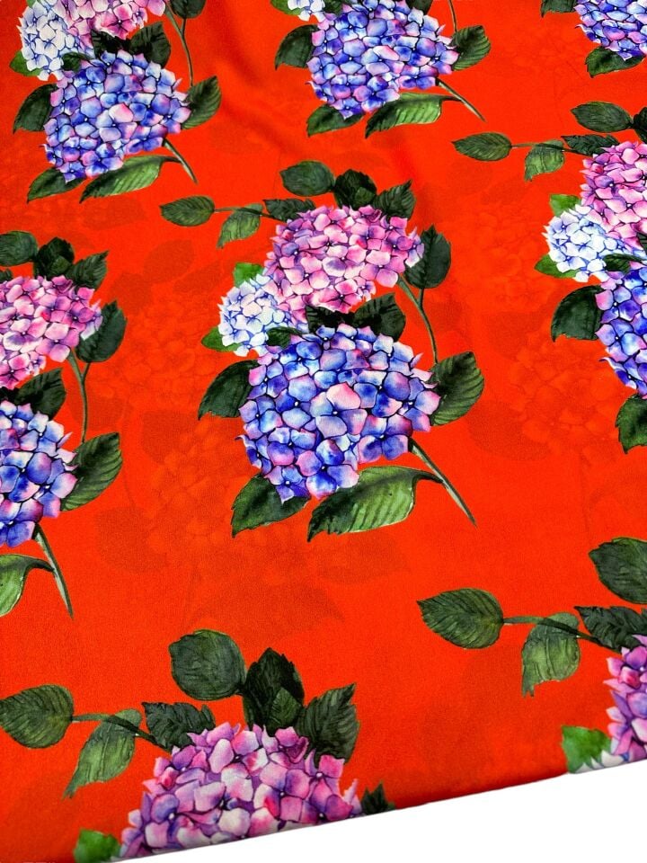 Çiçek Desen Elbiselik Gömleklik Krep Kumaş