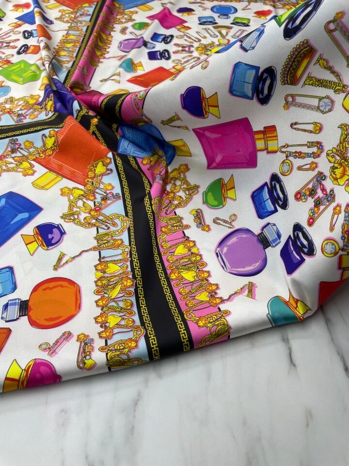 Lüks Desen Elbiselik Gömleklik Tivil Saten Kumaş