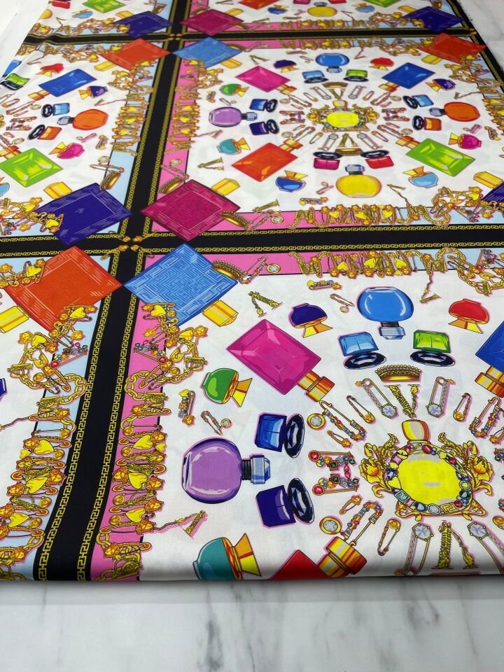 Lüks Desen Elbiselik Gömleklik Tivil Saten Kumaş