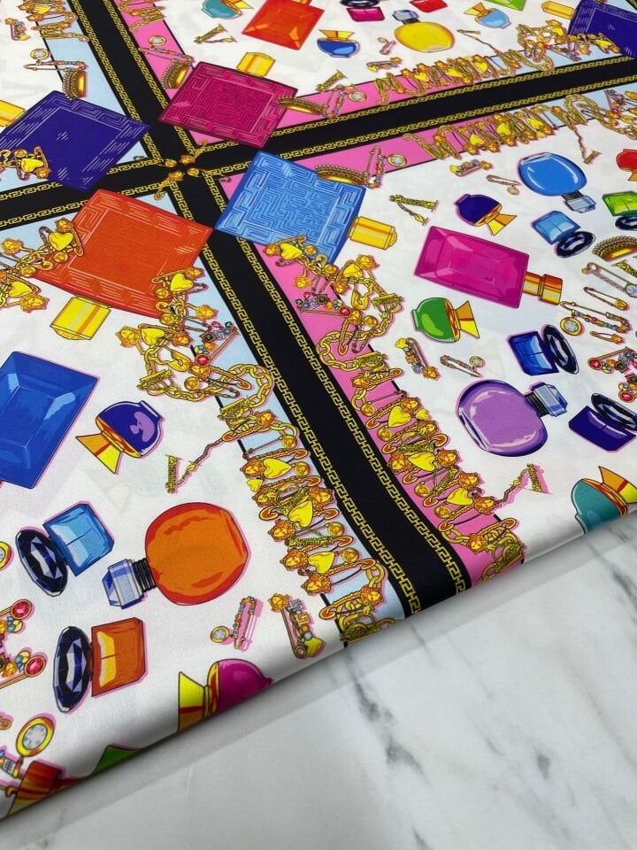 Lüks Desen Elbiselik Gömleklik Tivil Saten Kumaş