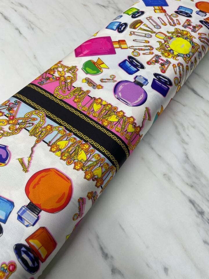 Lüks Desen Elbiselik Gömleklik Tivil Saten Kumaş