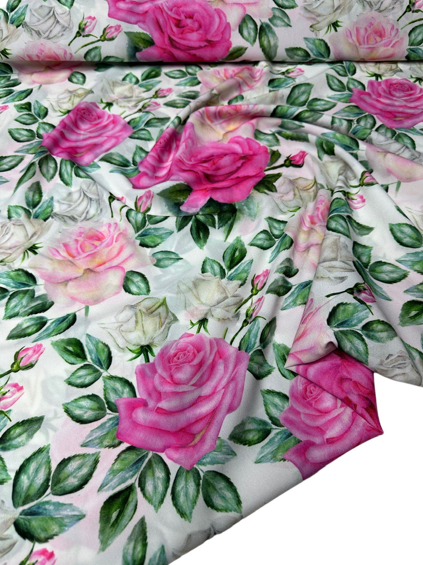 Gül Desen Elbiselik Gömleklik Krep Kumaş