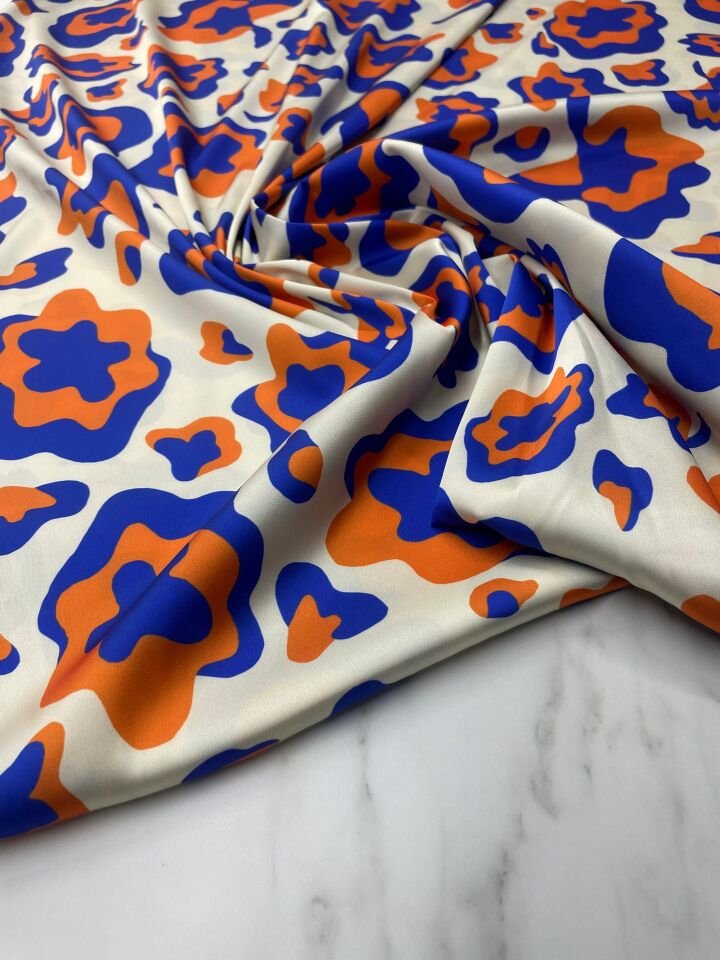 Leopar Desen Elbiselik Gömleklik Tivil Saten Kumaş