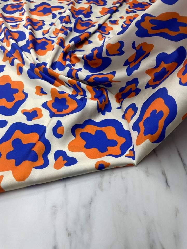 Leopar Desen Elbiselik Gömleklik Tivil Saten Kumaş