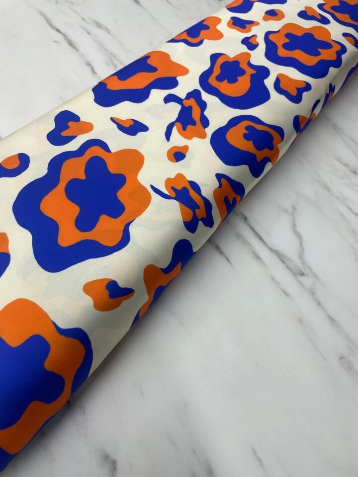 Leopar Desen Elbiselik Gömleklik Tivil Saten Kumaş