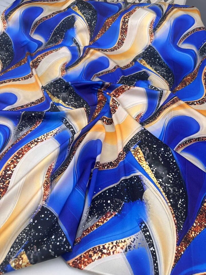 Pırlanta Desen Dijital Baskı İpek Saten Kumaş