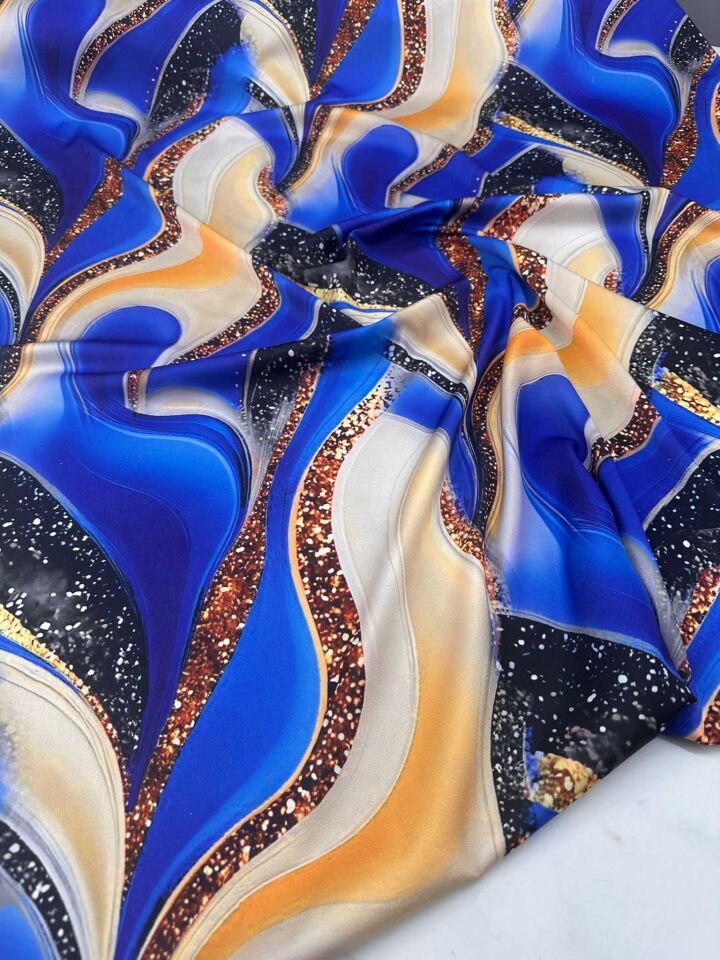 Pırlanta Desen Dijital Baskı İpek Saten Kumaş