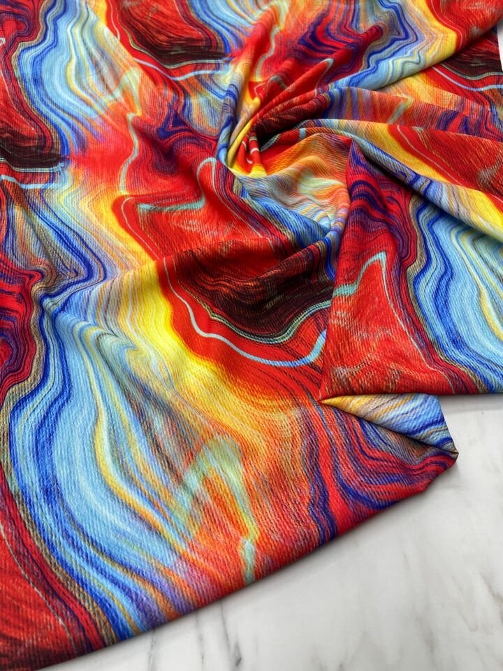 Hipnosis Desen Elbiselik Gömleklik Krep Kumaş