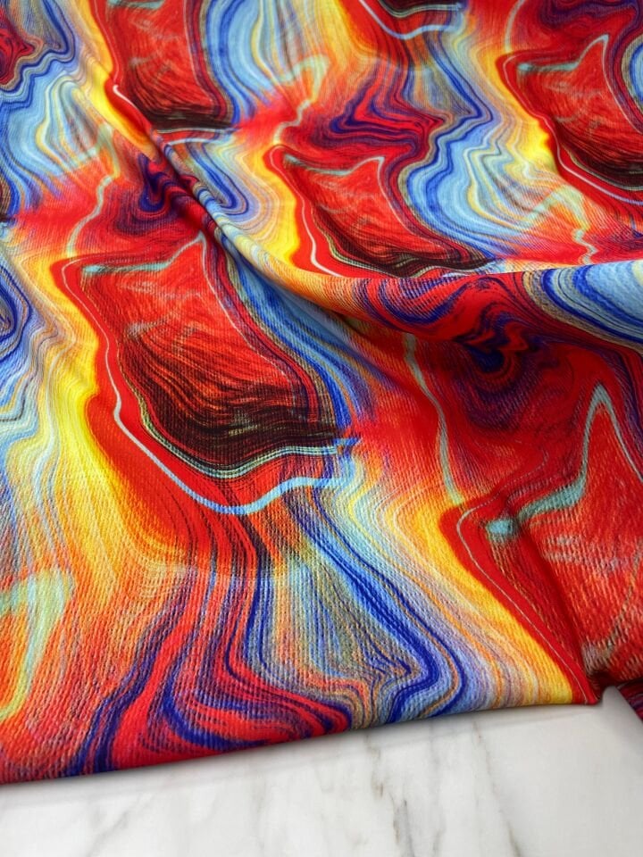 Hipnosis Desen Elbiselik Gömleklik Krep Kumaş