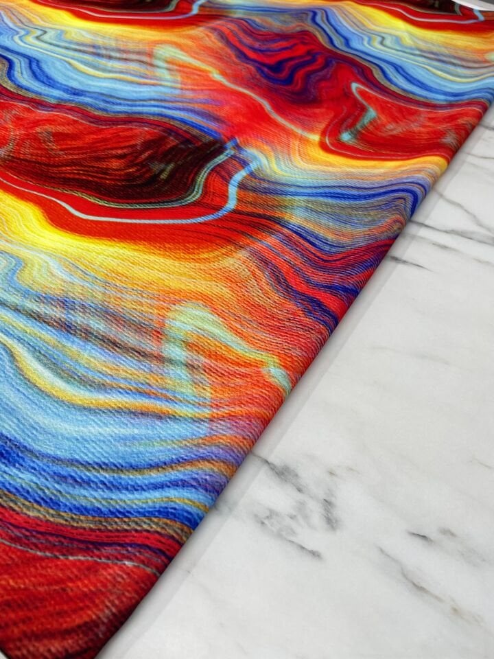 Hipnosis Desen Elbiselik Gömleklik Krep Kumaş