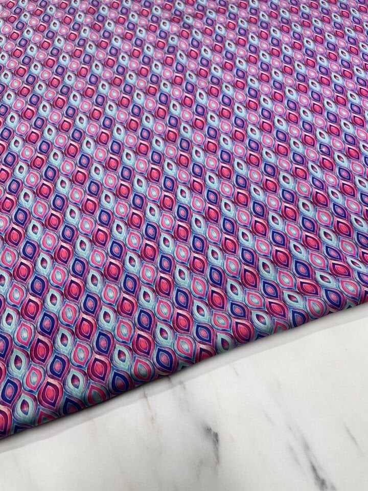 Küçük İkat Desen Elbiselik Gömleklik Tivil Saten Kumaş