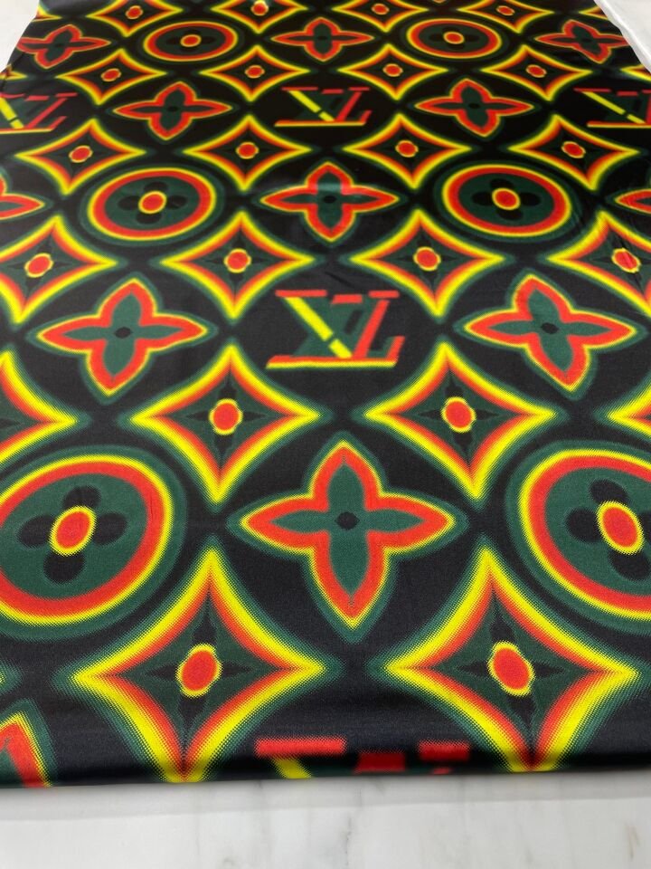 LV Desen Elbiselik Gömleklik Tivil Saten Kumaş