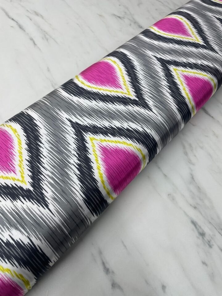 Gri Zeno Desen Elbiselik Gömleklik Tivil Saten Kumaş