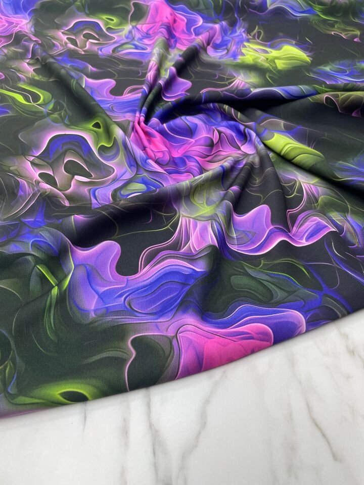 Hipnoz Desen Elbiselik Gömleklik Krep Kumaş