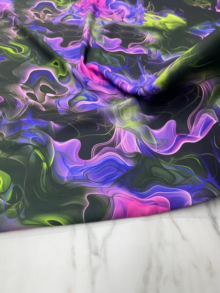 Hipnoz Desen Elbiselik Gömleklik Krep Kumaş