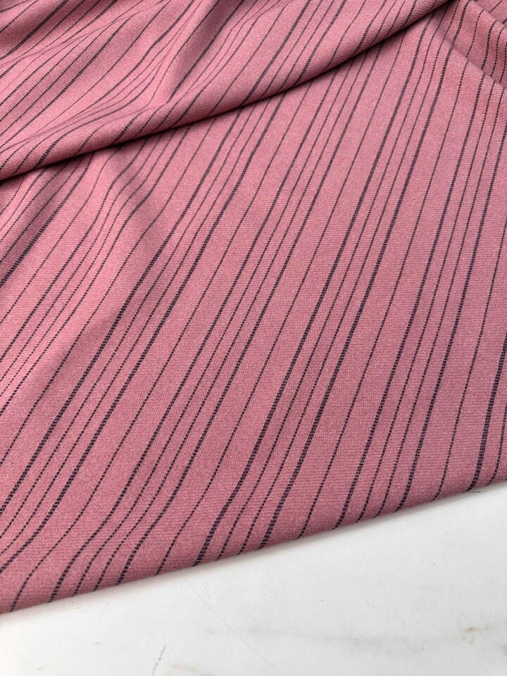 Çizgili Poliviskon Kumaş Kışlık Yumuşak Dökümlü