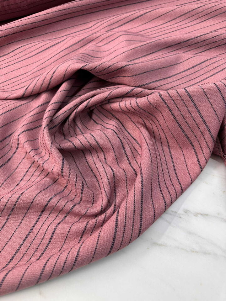 Çizgili Poliviskon Kumaş Kışlık Yumuşak Dökümlü