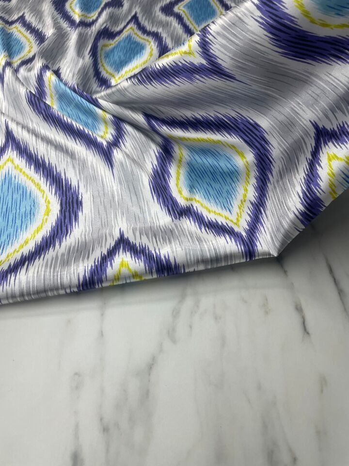 Lizbona Desen Elbiselik Gömleklik Tivil Saten Kumaş