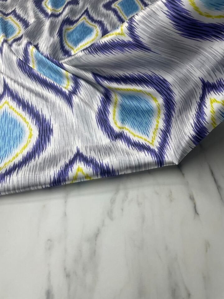 Lizbona Desen Elbiselik Gömleklik Tivil Saten Kumaş