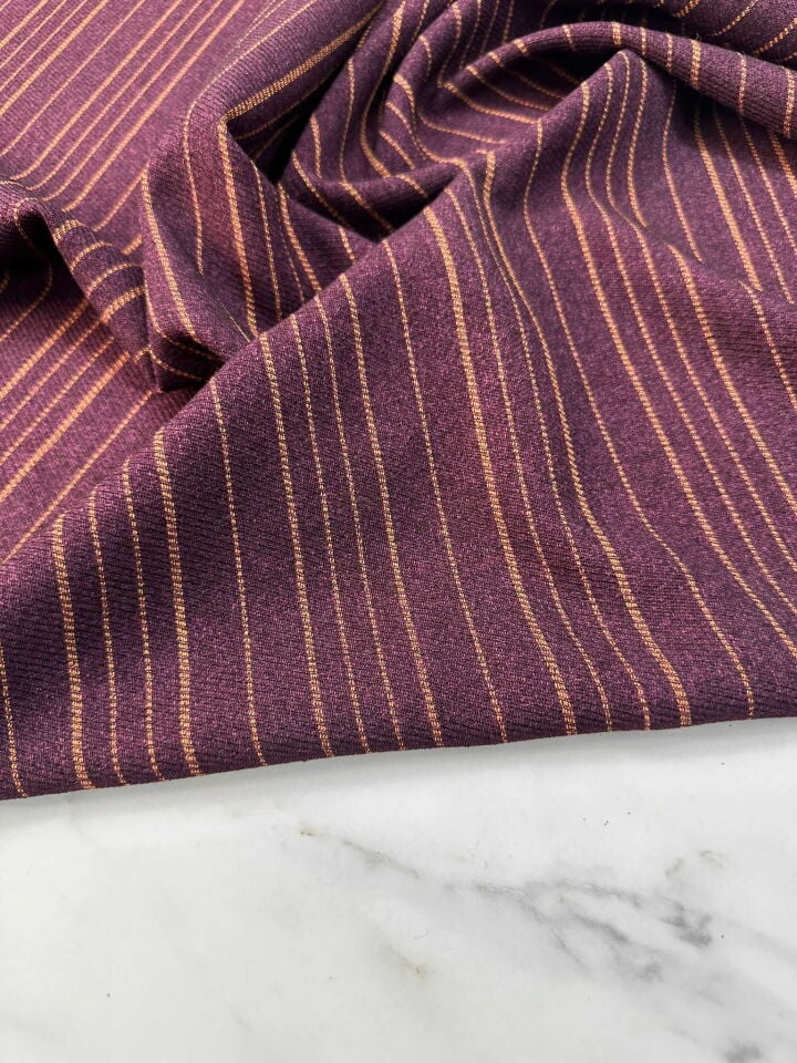 Cizgili Kışlık Poliviskon Kumaş Yumuşak Dökümlü