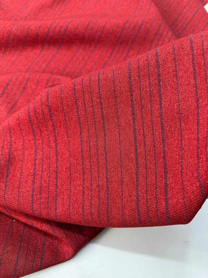 Cizgili Kışlık Poliviskon Kumaş Yumuşak Dökümlü