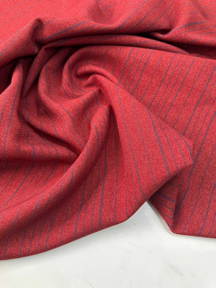 Cizgili Kışlık Poliviskon Kumaş Yumuşak Dökümlü