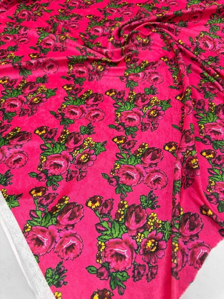 Türkmen Desen İnci Kadife Likralı Yumuşak Dökümlü