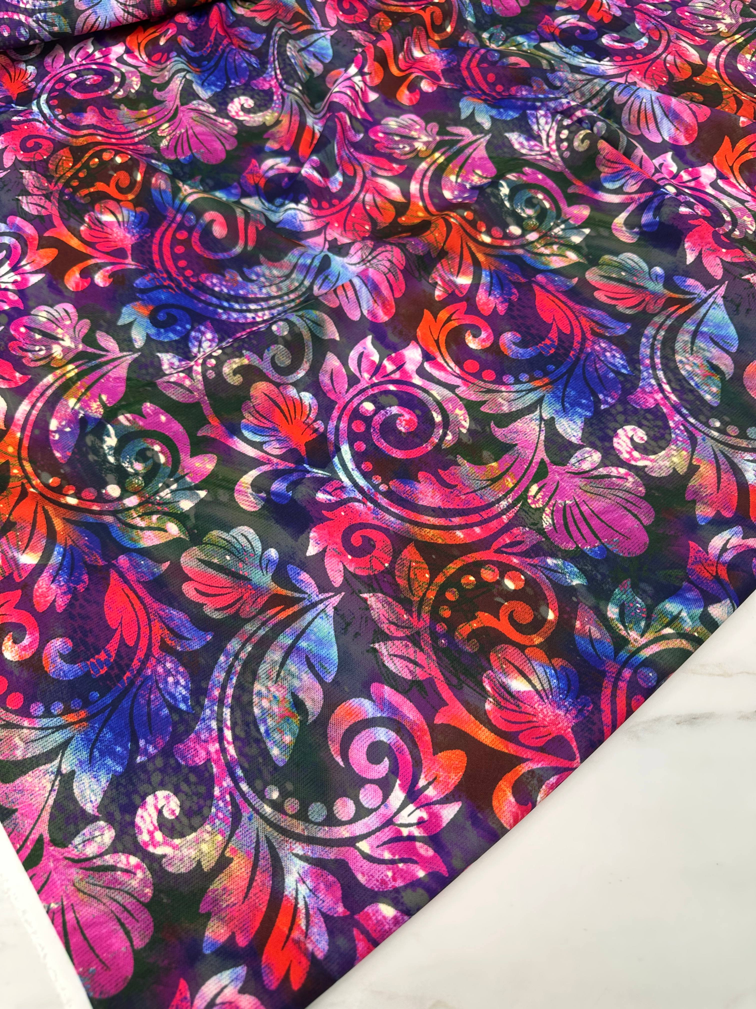 Nakış Desen Elbiselik Gömleklik Krep Kumaş